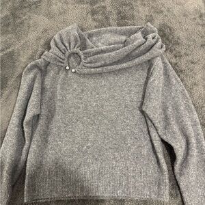 Zara Gray Off-the-Shoulder Sweater